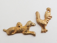 メキシコ製ミラグロ 犬と鳥のチャーム