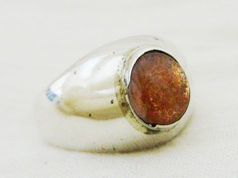 シルバー天然石指輪 サンストーン商品写真