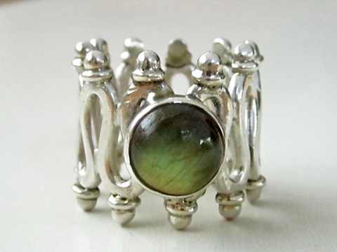 シルバー天然石指輪 ラブラドライト商品写真
