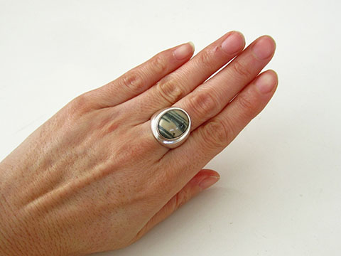 シルバー天然石指輪 メラライト