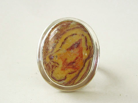 シルバー天然石指輪 イエロージャスパー商品写真