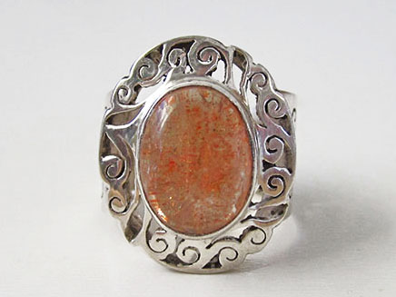 シルバー天然石指輪 サンストーン商品写真