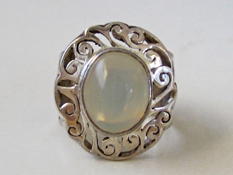 シルバー天然石指輪 スタームーンストーン商品写真