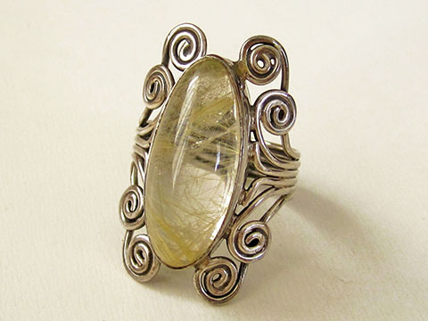シルバー天然石指輪 ルチルクォーツ商品写真