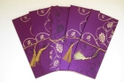 インドの封筒 蓮柄紫